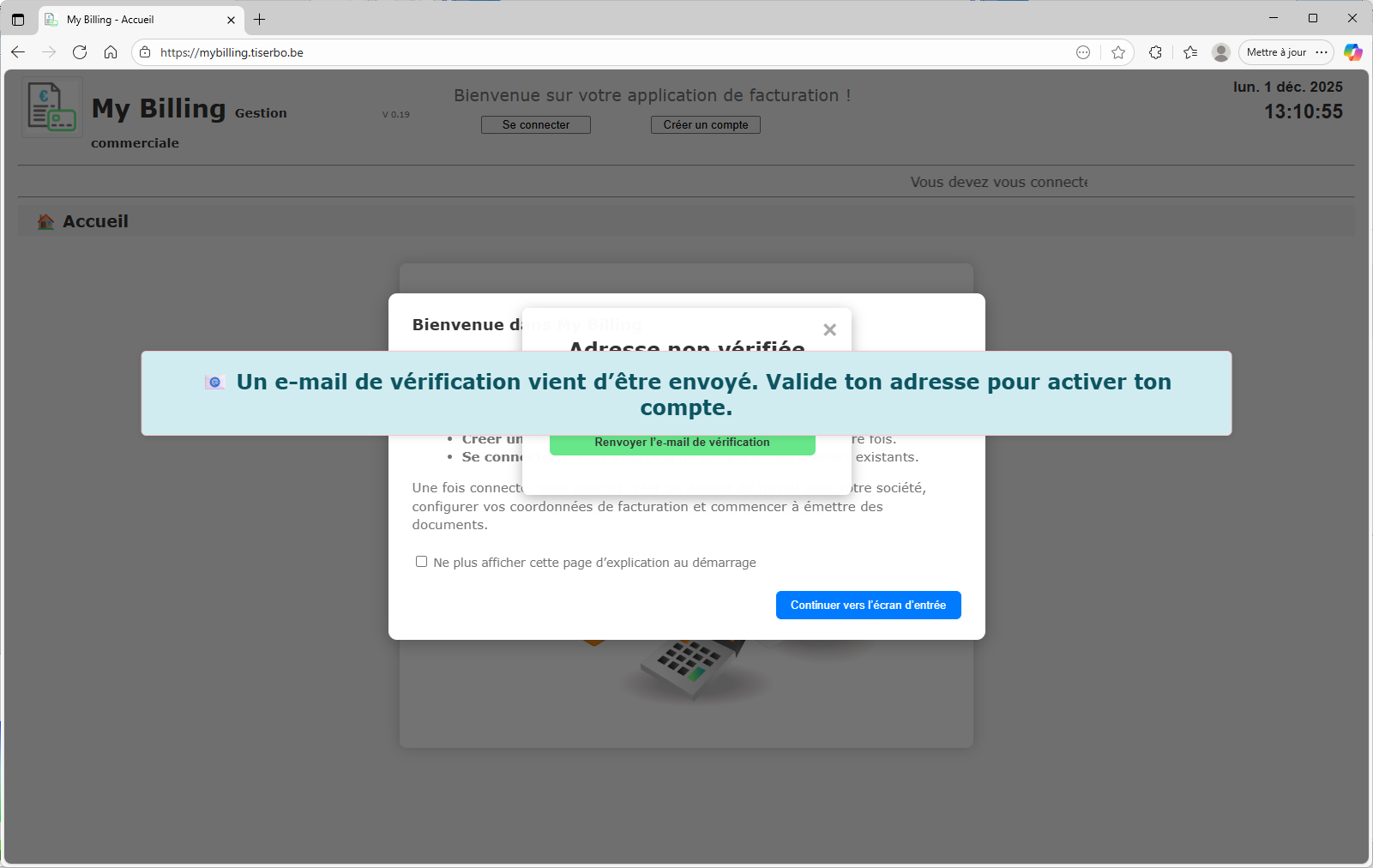 Bouton Créer le compte