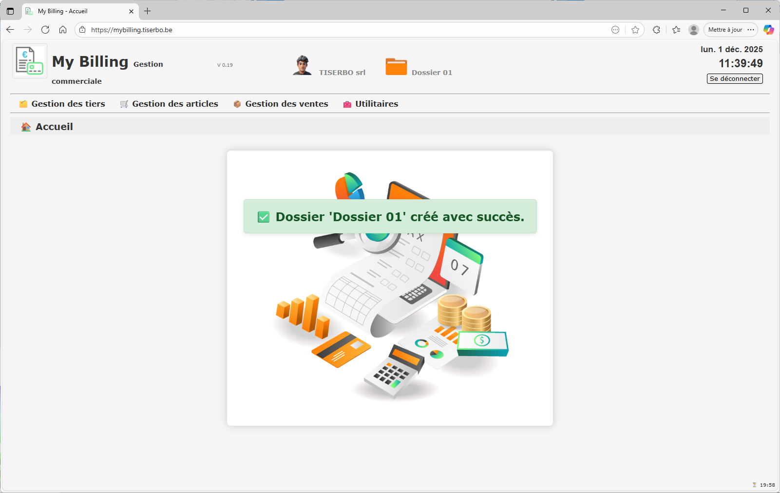 Dossier créé avec succès