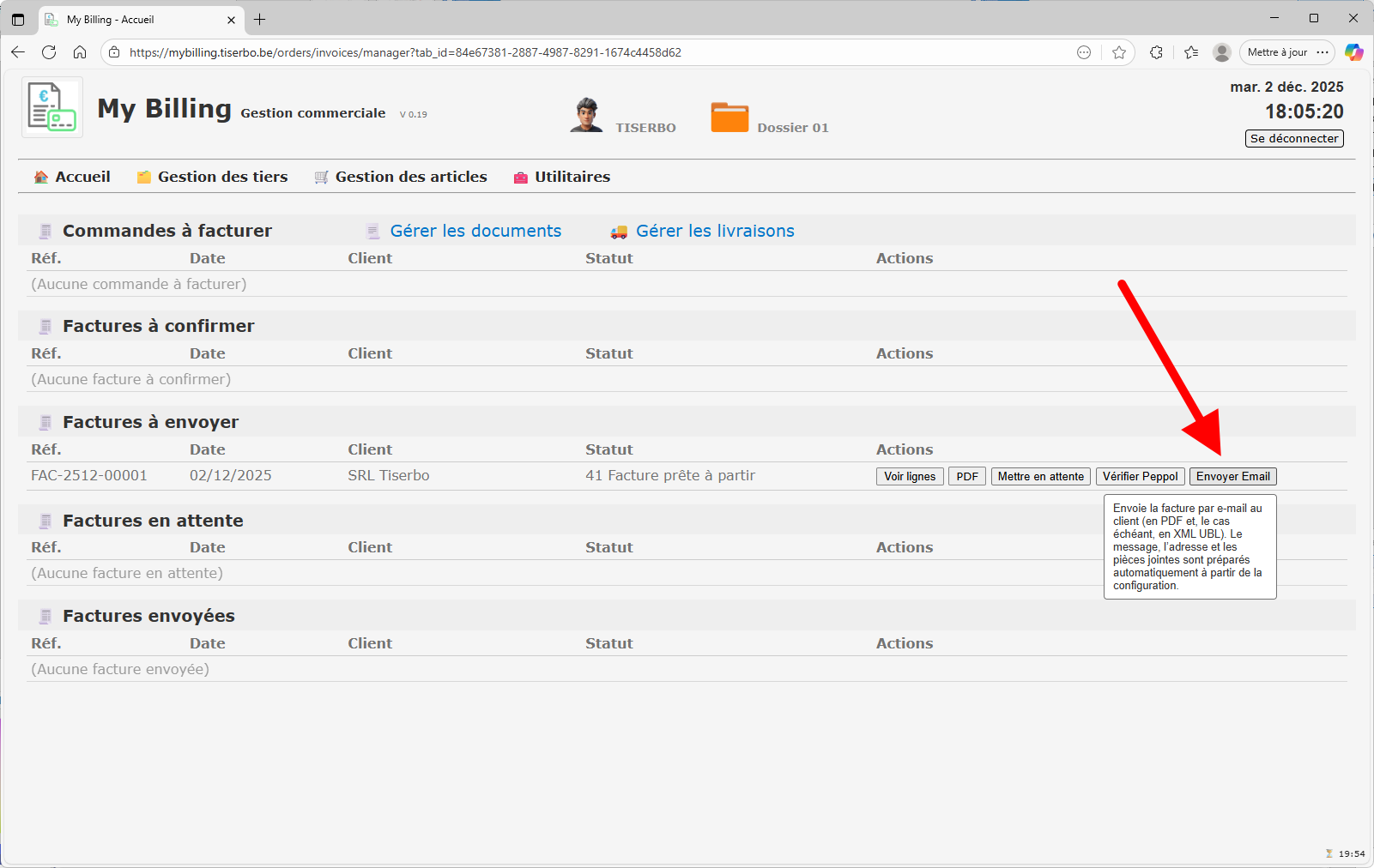 Liste des livraisons à facturer avec bon de livraison partiel