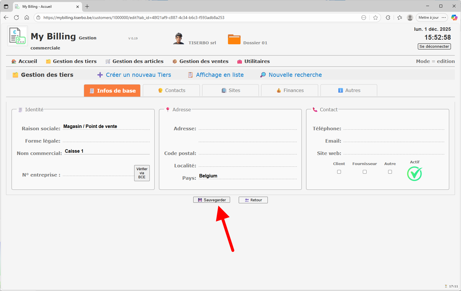 Modification du nom commercial